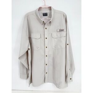 Bimini Bay Outfitters Mens Fishing Shirt Tan Long Sleeve Ventilated Back Sz 3XL
